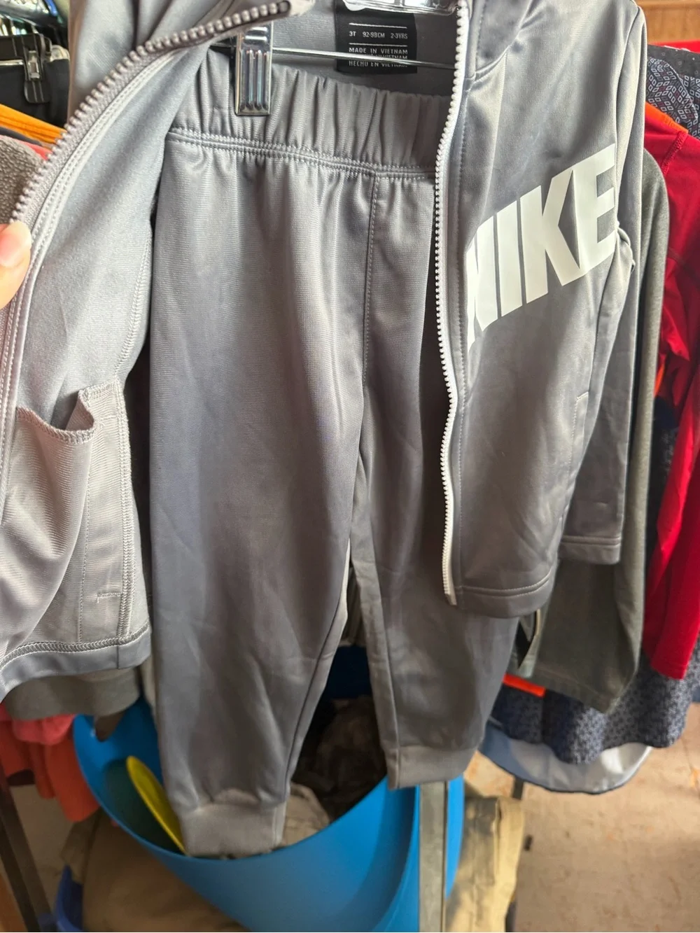Nike Boys 3T 2 Piece Tracksuit Jacket Pants Gunsmoke Gray NWT $48